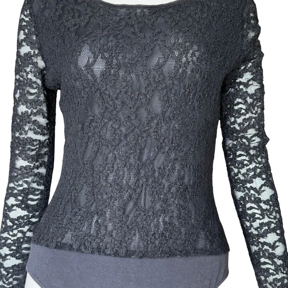 Ann Taylor (Original Ann Taylor) Black Lace Bodysuit Size Large